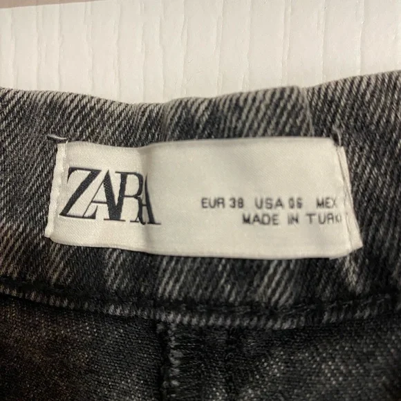 Zara High Waist Paper Bag Acid Wash Western Festival Boho Jean Shorts Size 6 - Picture 8 of 9